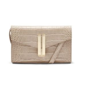 Demellier Tan Croc Florence Crossbody